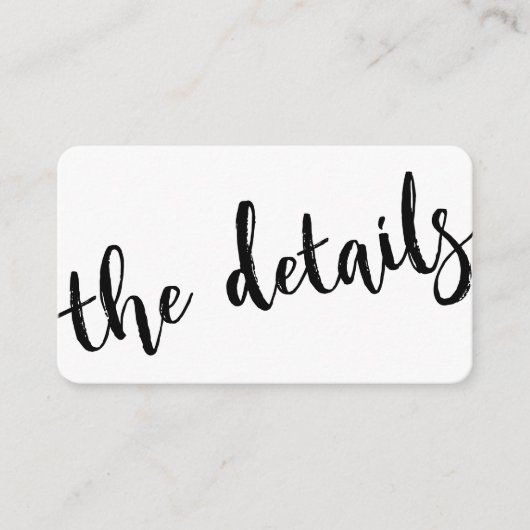 Carte D'accompagnement Mariage manuscrit moderne Détails Site Internet In (Devant)