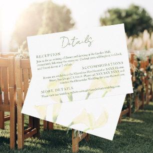 Carte D'accompagnement Mariage mexicain Calla Lily Romantique Boda Détail