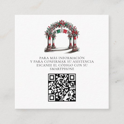 Carte D'accompagnement Mariage mexicain Célébration Photo QR Code (Devant)