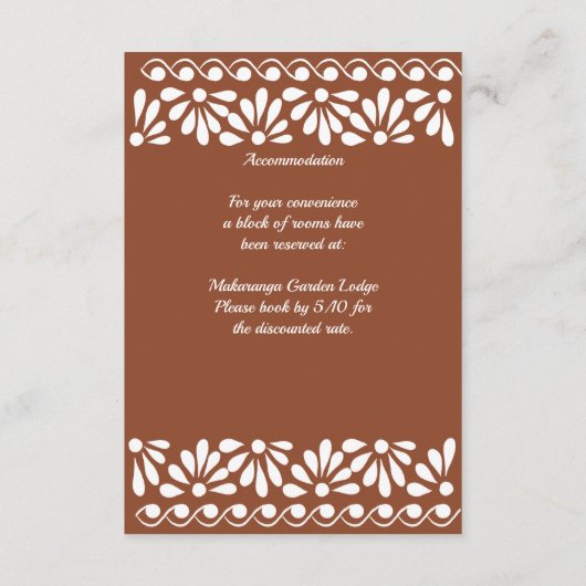 Carte D'accompagnement Mariage mexicain Talavera en terre cuite (Dos)