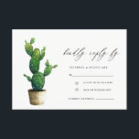 Carte D'accompagnement Mariage minimal Poted Cactus Green Foliage RSVP<br><div class="desc">Si vous avez besoin d'une personnalisation ou d'autres éléments correspondants,  n'hésitez pas à me contacter à l'adresse yellowfebstudio@gmail.com</div>