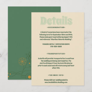 Carte D'accompagnement Mariage minimal Vosvos vert