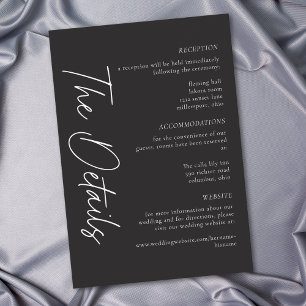 Carte D'accompagnement Mariage Minimaliste au Charbon Élégant