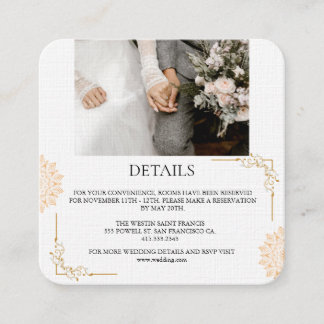 Carte D'accompagnement Mariage minimaliste blanc marron