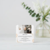 Carte D'accompagnement Mariage minimaliste blanc marron (Debout devant)