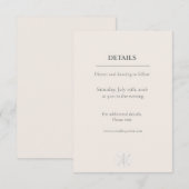 Carte D'accompagnement Mariage Minimaliste Dollar de Sable Côté Mer (Devant / Derrière)
