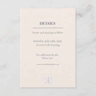 Carte D'accompagnement Mariage Minimaliste Dollar de Sable Côté Mer