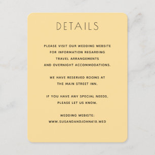 Carte D'accompagnement Mariage minimaliste émeraude vert et or élégant