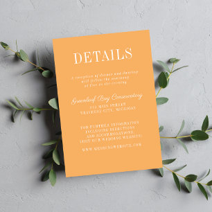 Carte D'accompagnement Mariage Minimaliste Floral Simplicité 2 Sorbet
