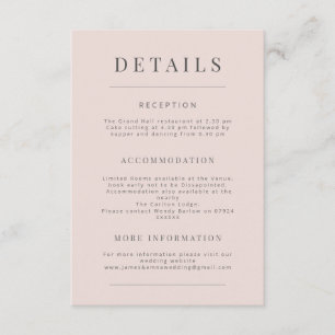Carte D'accompagnement Mariage Minimaliste Lin Naturel
