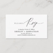 Carte D'accompagnement Mariage minimaliste moderne RSVP (Devant)