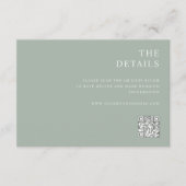 Carte D'accompagnement Mariage minimaliste moderne Sage Green (Devant)