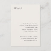 Carte D'accompagnement Mariage minimaliste neutre élégant (Devant)