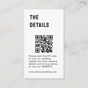 Carte D'accompagnement Mariage minimaliste noir blanc