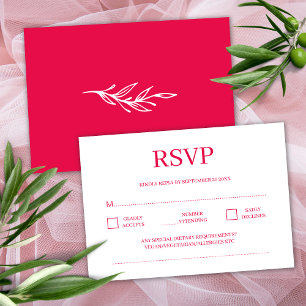 Carte D'accompagnement Mariage minimaliste rouge moderne RSVP