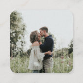 Carte D'accompagnement Mariage Minimaliste Rustique Vintage avec Code QR (Dos)