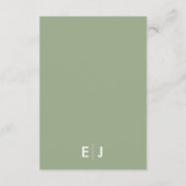 Carte D'accompagnement Mariage minimaliste Sage vert (Dos)