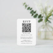 Carte D'accompagnement Mariage minimaliste simple QR photo RSVP (Debout devant)