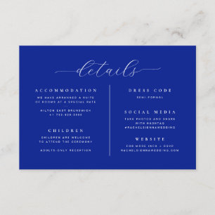 Carte D'accompagnement Mariage minimaliste typographique de classe bleu c