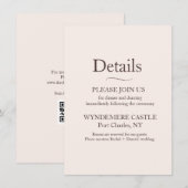 Carte D'accompagnement Mariage moderne (Devant / Derrière)