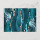 Carte D'accompagnement Mariage Moderne Argent Or Rose Agate Réception (Dos)