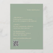 Carte D'accompagnement Mariage Moderne au Vert Sauge avec Code QR Simple (Devant)