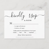 Carte D'accompagnement Mariage Moderne Avec Élégant Script Et Choix De Re (Devant)