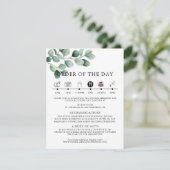 Carte D'accompagnement Mariage Moderne avec Feuillage d'Eucalyptus (Debout devant)