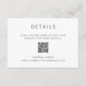 Carte D'accompagnement Mariage moderne avec QR Code simple (Devant)