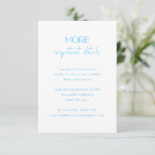 Carte D'accompagnement Mariage moderne Bleu Chic
