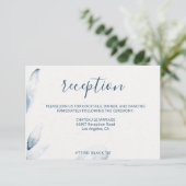 Carte D'accompagnement Mariage moderne bleu d'aquarelle (Debout devant)