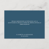Carte D'accompagnement Mariage moderne bleu d'aquarelle (Dos)