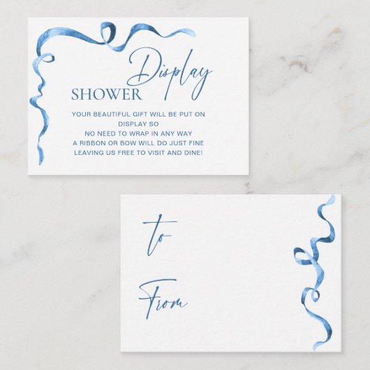 Carte D'accompagnement Mariage Moderne Bleu Dessiné à la Main avec Arc po (Devant / Derrière)