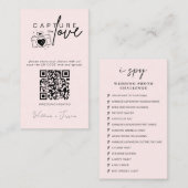 Carte D'accompagnement Mariage moderne Capter l'amour Qr Code (Devant / Derrière)