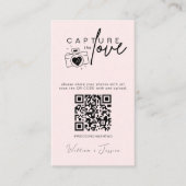 Carte D'accompagnement Mariage moderne Capter l'amour Qr Code (Devant)