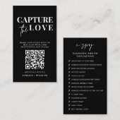 Carte D'accompagnement Mariage moderne Capter l'amour Qr Code (Devant / Derrière)