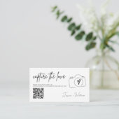 Carte D'accompagnement Mariage moderne Capter l'amour Qr Code (Debout devant)