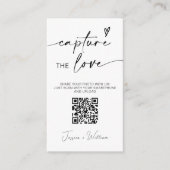 Carte D'accompagnement Mariage moderne Capter l'amour Qr Code (Devant)