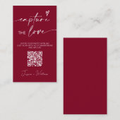 Carte D'accompagnement Mariage moderne Capter l'amour Qr Code (Devant / Derrière)