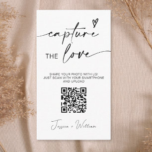 Carte D'accompagnement Mariage moderne Capter l'amour Qr Code