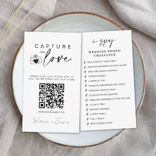 Carte D'accompagnement Mariage moderne Capter l'amour Qr Code