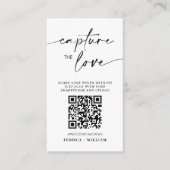 Carte D'accompagnement Mariage moderne Capter l'amour Qr Code (Devant)
