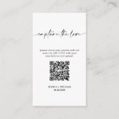 Carte D'accompagnement Mariage moderne Capter l'amour Qr Code (Devant)