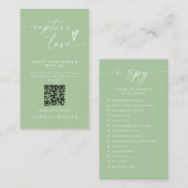 Carte D'accompagnement Mariage moderne Capter l'amour Qr Code (Devant / Derrière)