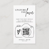 Carte D'accompagnement Mariage moderne Capter l'amour QR Code Enclôture (Devant)