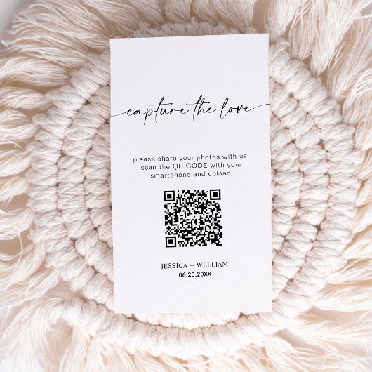 Carte D'accompagnement Mariage Moderne Capturer l'amour Code Qr