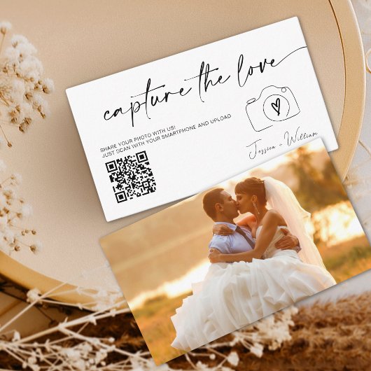 Carte D'accompagnement Mariage Moderne Capturer l'amour Code Qr