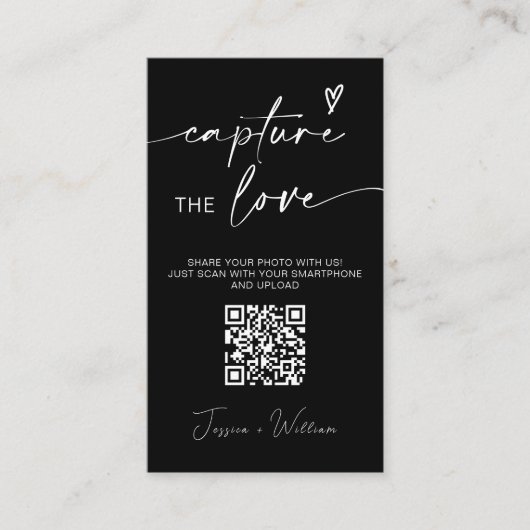 Carte D'accompagnement Mariage Moderne Capturer l'amour Code Qr (Devant)