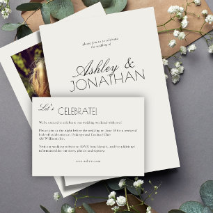 Carte D'accompagnement Mariage moderne centré sur la typographie