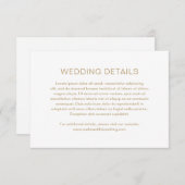 Carte D'accompagnement Mariage moderne Chelsea Gold (Devant / Derrière)